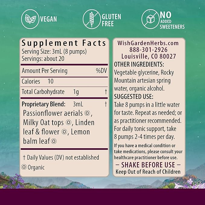 WishGarden Herbs Stress Release for Pregnancy - Natural Herbal Stress Relief Supplement with Lemon Balm & Chamomile, Adrenal Support for Pregnancy and Postpartum Promotes Relaxation and Calm, 2oz