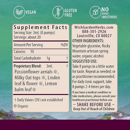 WishGarden Herbs Stress Release for Pregnancy - Natural Herbal Stress Relief Supplement with Lemon Balm & Chamomile, Adrenal Support for Pregnancy and Postpartum Promotes Relaxation and Calm, 2oz