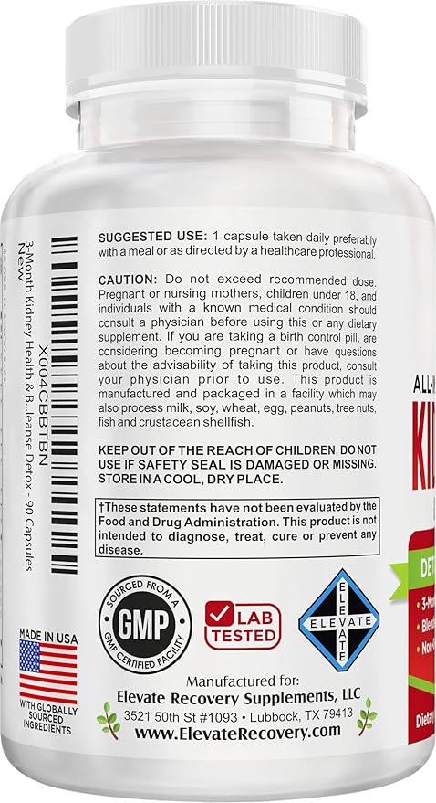 3-Month Kidney & Bladder Support Supplements | Men & Women | Total Urinary Tract Health Supplement Complex | 90 Capsules