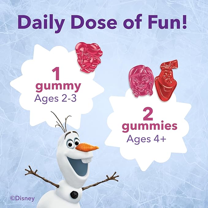 L'il Critters Frozen Daily Kids Multivitamin Gummies Assorted Berry Flavors for Ages 2+ Toddlers and Kids, Disney Multivitamin Gummies with 11 Essential Nutrients, 95-190 Day Supply, 190 ct