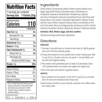 Wonderslim Protein Pancake & Waffle Mix, Chocolate Chip, Low Sugar & Low Calorie (7ct)