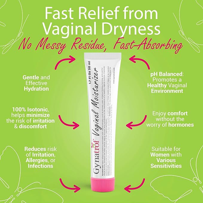 Gynatrof Vaginal Moisturizer, Long-Lasting for Vaginal Dryness & Irritation, Hormone-Free Hyaluronic Acid & Vitamin E Feminine Care, Daily Hydration For Intimate Feminine Care, 1.7 fl oz