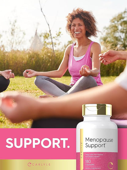 Carlyle Menopause Supplement for Women | 180 Capsules | Helps with Hot Flashes and Night Sweats | Non-GMO, Gluten Free Menopause Support