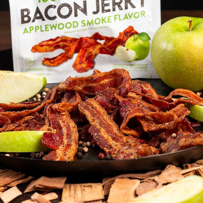 Bacon Jerky Variety Pack | 5 Flavors & Up to 24g Protein Per Bag | Fully Cooked, Tender, Easy to Chew, USA Made, High Protein Carnivore Snacks | Unique Gifts for Men (5 Bags)