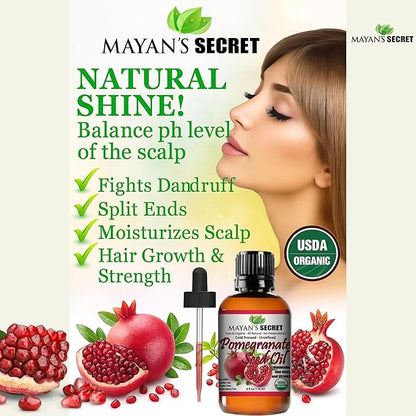 Pure Carrier and Essential Oils for Skin Care, Hair, Body Moisturizer for Face-Anti Aging Skin Care (Pomegranate Seed Oil Organic, 4oz)