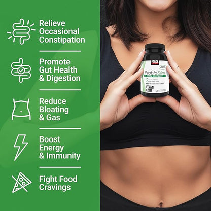 Force Factor ProbioSlim Extra Strength Probiotics for Women and Men with 30 Billion CFUs of Probiotics for Digestive Health, Bloating Relief, and Gut Health, with Prebiotic Fiber, 120 Capsules