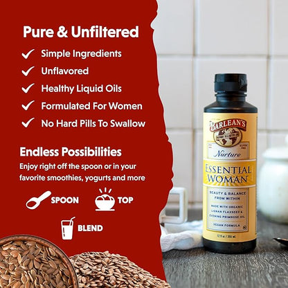 Barlean's Organic Oils, The Essential Woman, 12-Ounce Bottle