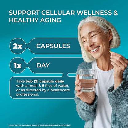 PUREHEALTH RESEARCH Youth Switch - Anti Aging Supplement for Women & Men - Longevity Mix for Healthy Aging - with Ashwagandha, Cat's Claw Extract, Astragalus Root, L-Lysine HCL & More - 60 Capsules