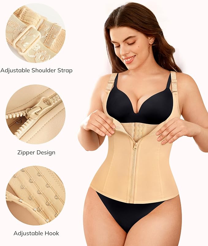 LODAY Waist Trainer Corset for Women Tummy Control Sport Workout Body Shaper Black