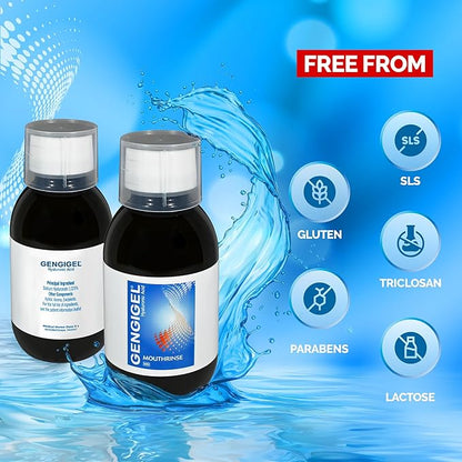 Gengigel Hyaluronic Acid Mouthrinse (150 ml), Oral Care Solution for Gum Health, Reduces Discomfort & Promotes Healing, No Alcohol or SLS, Vegan & Kosher
