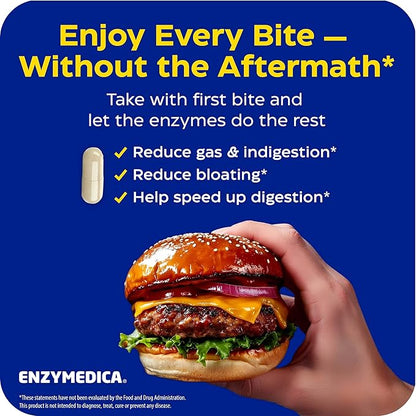 Enzymedica Digest Gold + ATPro, Maximum Strength Enzyme Formula, Fast-Acting, Helps Digest Large Meals, Prevents Bloating and Gas, 120 Capsules
