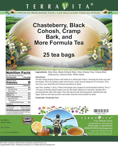 Chasteberry, Black Cohosh, Cramp Bark, and More Formula Tea (25 tea bags, ZIN: 516754)