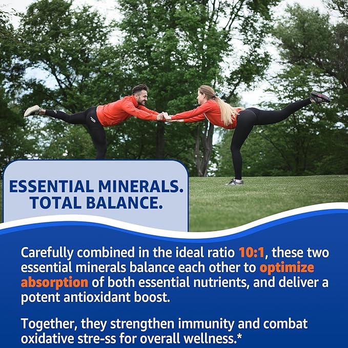 Zinc Picolinate Gummies with Copper + Probiotics, Vitamin B6 for Max Absorption, Zinc Supplements for Men and Women, Two Essential Minerals Balance Formula for Immunity and Gut Health, Vegan, 60 Cts
