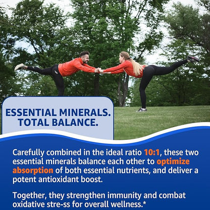 Zinc Picolinate Gummies with Copper + Probiotics, Vitamin B6 for Max Absorption, Zinc Supplements for Men and Women, Two Essential Minerals Balance Formula for Immunity and Gut Health, Vegan, 60 Cts