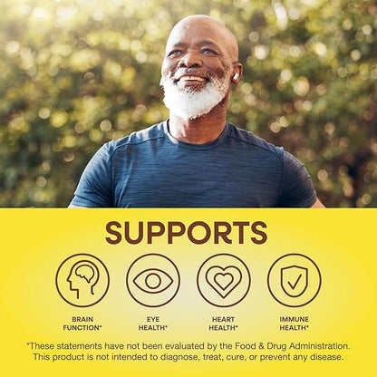 Nature's Way Alive! Men’s 50+ Daily Gummy Multivitamins, Supports Healthy Brain, Eyes, Heart*, B-Vitamins, Gluten-Free, Fruit Flavored, 60 Gummies (Packaging May Vary)