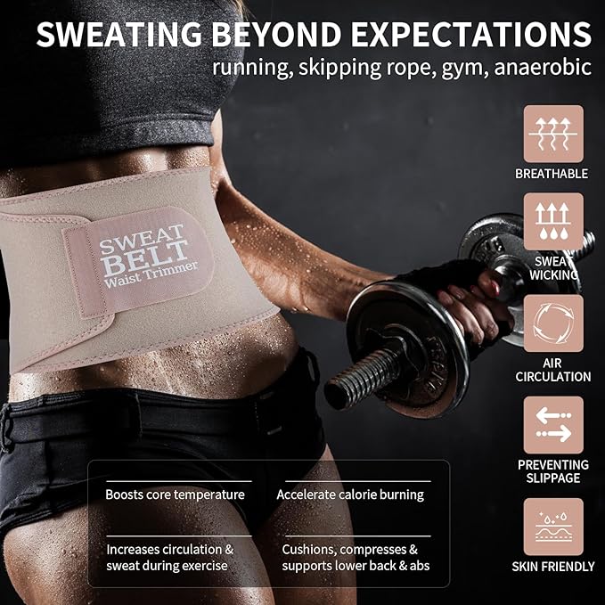 Lisacool Waist Trainer for Women,Waist Sweat Band for Women,Belt for Weight Loss, Belly Band,Stomach Wrap Lumbar Support