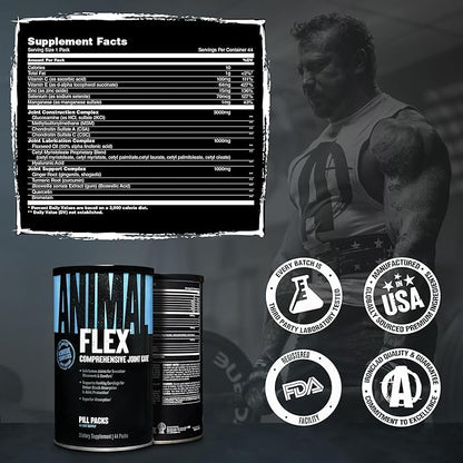 Animal Flex - Glucosamine Chondroitin Joint Supplement for Women and Men Discomfort with Turmeric, MSM, Boswellia for Cartilage, Joint Health, Muscles, Back, Knees, Shoulder, and Hip, 44 Packs