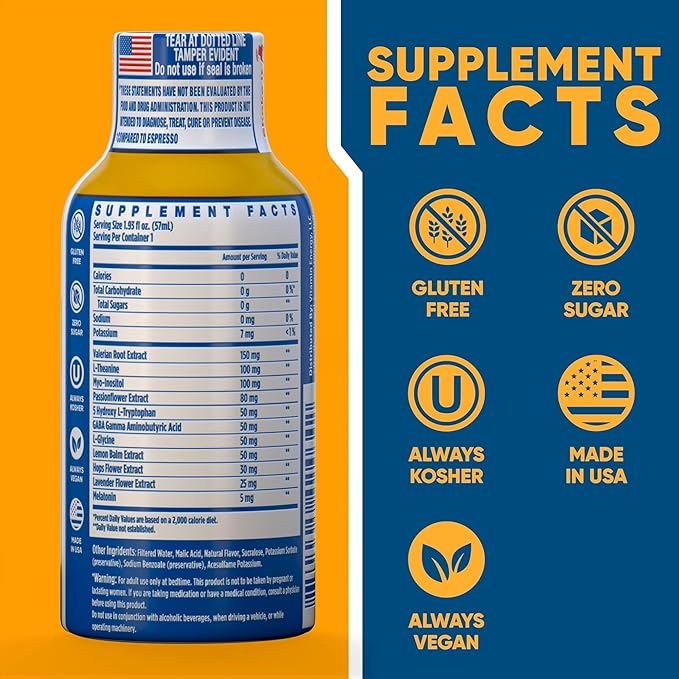 Vitamin Energy 8 Hour Sleep Shot Mixed Berry 48 Pack, Melatonin, 5-HTP, GABA, Valerian, Lavender, Nighttime Relaxation & Sleep Support Supplement, Zero Sugar, Vegan, Gluten-Free, Kosher, 1.93 fl oz
