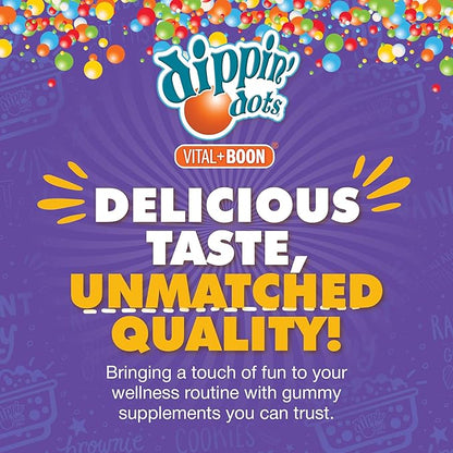 Vital+Boon Dippin' Dots - Multivitamin Gummies for Adults - Gummy Vitamins with Vitamin A, B6, C, D3, E & Folic Acid - Vegetarian, Non-GMO, Gluten-Free (60 Count)