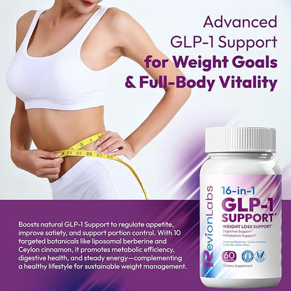 GLP-1 Support Weight Loss Supplement - Natural Appetite Suppressant for Women Men - Berberine Support Activate Hunger Control Curb Cravings Boost Metabolism Fat Burn & Gut Health
