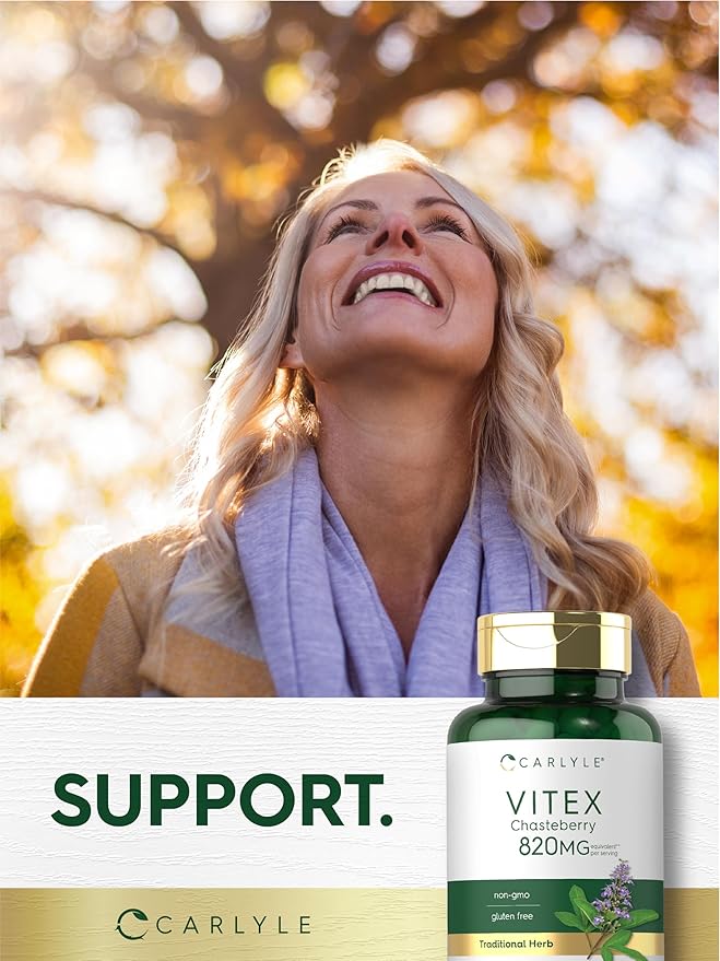 Carlyle Vitex Chasteberry Supplement | 150 Capsules | Vitex Agnus-Castus Fruit for Women | Non-GMO, Gluten Free