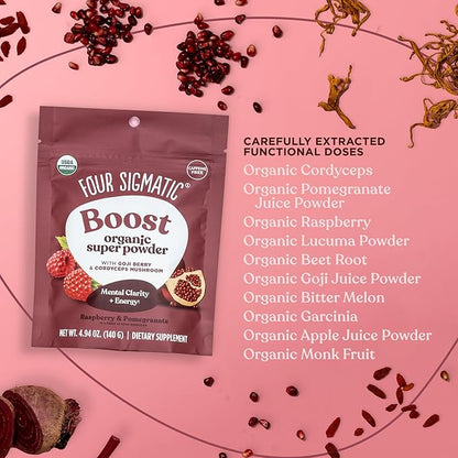 Four Sigmatic Perform Super Powder with Super Fruits and Antioxidants Red Raspberry - Can
