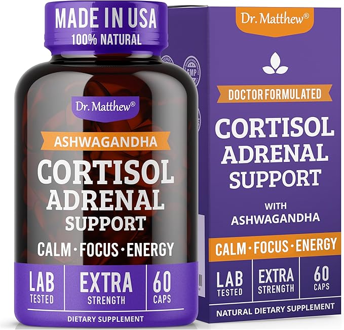 Dr. Matthew Cortisol Reducer for Weight Loss. Cortisol Cleanse & Blocker for Belly Fat. A Detox Cocktail to Lower Cortisol with Ashwagandha, Rhodiola & Ginseng for Adrenal Support & Stress Relief.