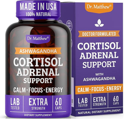 Dr. Matthew Cortisol Reducer for Weight Loss. Cortisol Cleanse & Blocker for Belly Fat. A Detox Cocktail to Lower Cortisol with Ashwagandha, Rhodiola & Ginseng for Adrenal Support & Stress Relief.