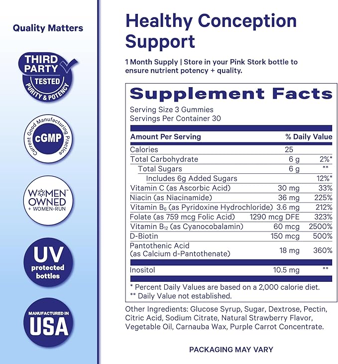 Blue Stork Fertility Supplement Gummies for Men - Male Prenatal Vitamins, Conception Support for Him - Reproductive Health, Hormonal Balance & Motility - 90 Count
