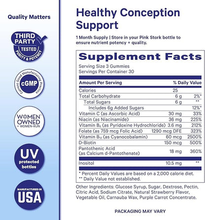Blue Stork Fertility Supplement Gummies for Men - Male Prenatal Vitamins, Conception Support for Him - Reproductive Health, Hormonal Balance & Motility - 90 Count