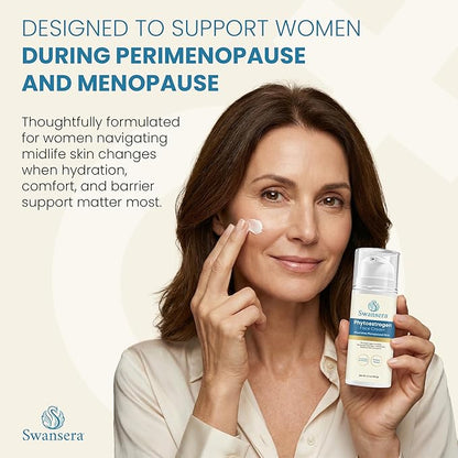Phyto Estrogen Face Cream - Hydrating Moisturizer - Dermatologist Recommended with Wild Yam, Bakuchiol, Peptides & Ceramides - Nourishing Skin Care for Perimenopause & Mature Skin