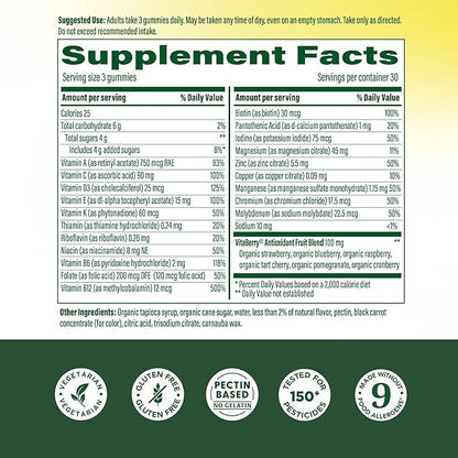 MegaFood Men’s Whole Body Multivitamin Gummies - Multivitamin For Men - Vitamin C, Magnesium Citrate, Vitamin D3, Methylated B12 & Zinc - Muscle, Brain, Heart, Immune Support - 90 Gummies, 30 Servings