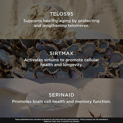 The Genius Brand Genius Eternal - Cellular Repair Supplement for Daily Clarity - Supports Brain Health, Endurance, Energy, Focus, Memory & Vitality - Non-GMO - 60 Veggie Capsules