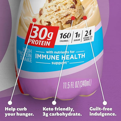 Premier Protein Shake,Cookie Dough,30g Protein,No Added Sugar,24 Vitamins & Minerals to Support Immune Health,11.5 fl oz (Packaging May Vary),(Pack of 24)