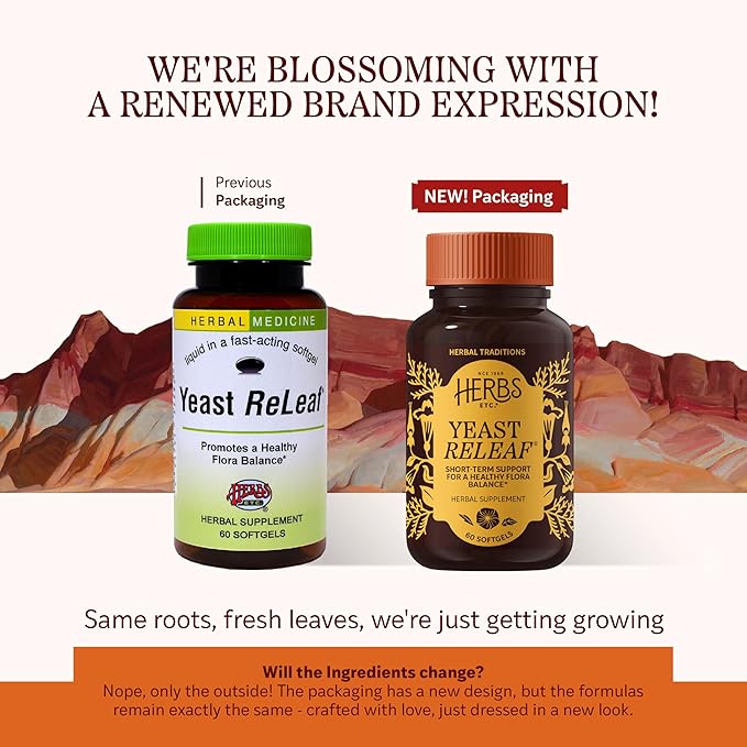 Herbs Etc. Yeast ReLeaf® Softgels 60 ct (Pack of 2)