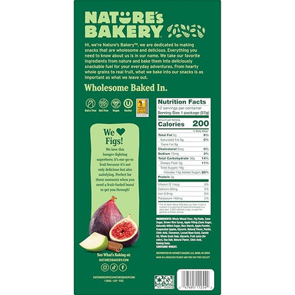 Nature's Bakery Whole Wheat Fig Bars, Apple Cinnamon, Real Fruit, Vegan, Non-GMO, Snack Bar, 1 Box With 12 Twin Packs (12 Twin Packs) (Pack of 2)