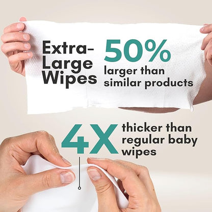 Nurture XL Ultra Thick Body Wipes for Adults w/Aloe | 40 Extra Large Disposable Cloth Wet Cleansing No Rinse Bathing Washcloths, Waterless Shower | Bath Wipe for Women, Men & Elderly