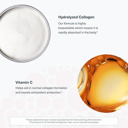 Youtheory Collagen Powder - 20 g Hydrolyzed Collagen Peptides - with Vitamin C, Biotin & Amino Acids - Supports Joint & Bone Health* - Unflavored - 20 oz (21-Day Supply)