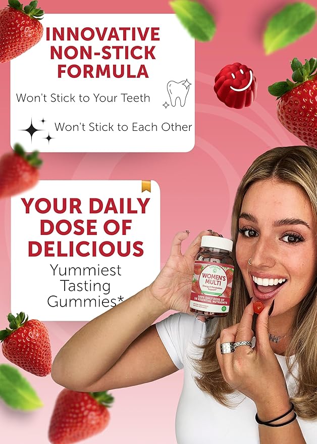 Multivitamin for Women Gummies - Tastiest Proprietary Formula - 100% Daily Value of 16 Essential Vitamins and Minerals (Vitamins A,B,C,D,E) Healthy,Non-GMO Chewable Womens Multivitamin Gummy - 6 Pack