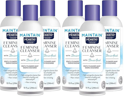 Monistat Boric Acid Feminine Wash,Fragrance-Free Intimate Wash for Women with Gentle pH-Balanced Formula,10 Fl Oz,(Pack of 6)