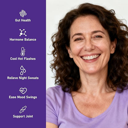 Menopause Supplements for Women with Black Cohosh 5:1 Extract - Hormone Harmony for Hot Flashes, Night Sweats, Mood Swings & Bloating - 30 Servings