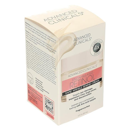 Advanced Clinicals Retinol Cream Face Moisturizer | Encapsulated Retinol Lotion For Face With Ferulic Acid + Vitamin E To Soften Appearance Of Crepey Skin & Look of Fine Lines & Wrinkles, 2.5 Fl Oz