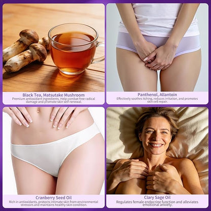 Estrogen Cream for Menopausal Women Support | Intimate Moisturizing Cream - Relieves Vaginal Dryness & Vulvar Itching | Contains Cranberry, Soy Isoflavones, Vegan Formula | 50g (3-Month Supply)