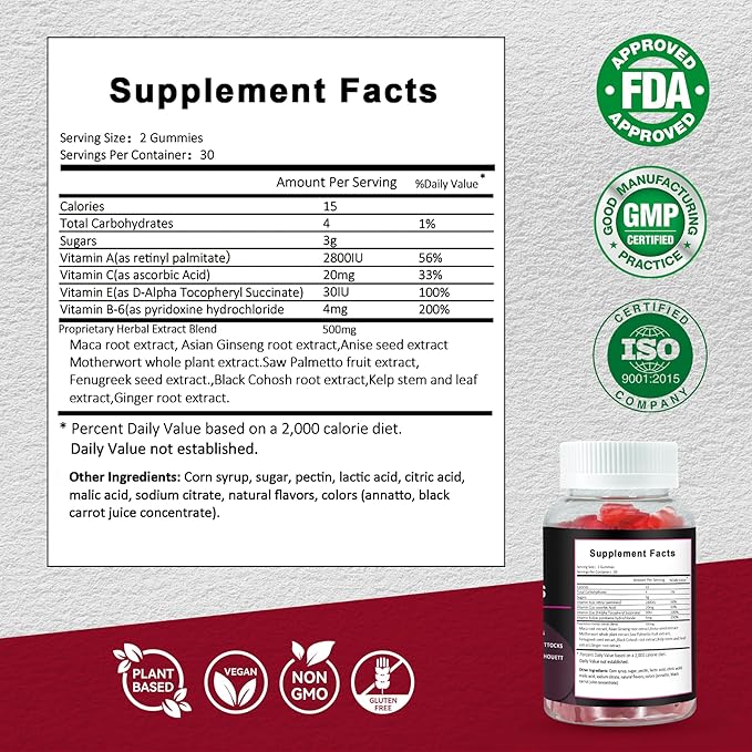 Aromlife BBL Gummies for Women, 60 Count Bear Shape Booty Gummies with Herbal Ingredients, BBL Vitamin Gummy with Fenugreek, Asian Ginseng, Motherwort, Saw Palmetto, Anise Seed & Vitamin C