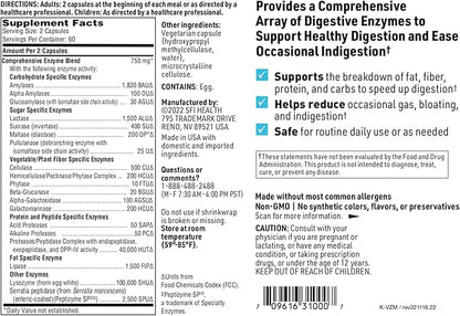 SFI Health Multi Enzyme Supplements for Digestive Health - Ther-Biotic Vital-Zymes Complete - Digestive Enzymes to Help Ease Indigestion & Aid Nutrient Absorption (120 Capsules)