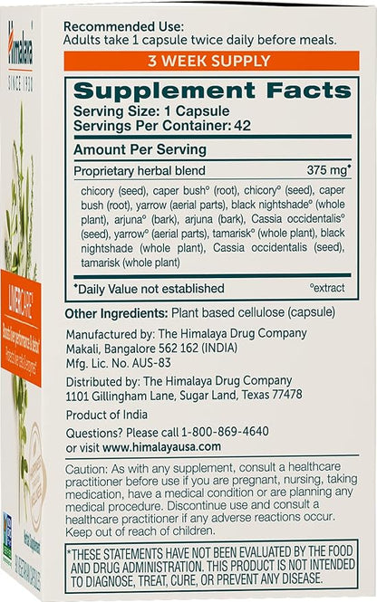 Himalaya LiverCare - Herbal Liver Support Promoting Waste Elimination, Liver Cleanse, Detox, and Bile Production - Vegan, Non-GMO, Gluten Free, 375 mg, 42 Capsules