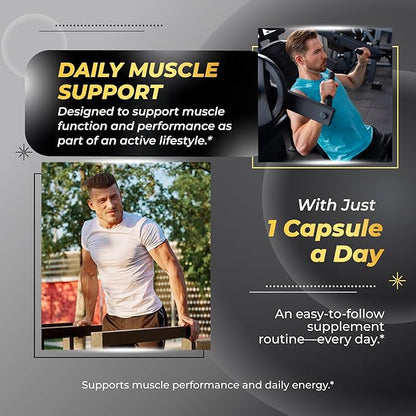 Ultra Muscle Builder Supplement with L-Arginine & Tribulus – Sports Training Support – 150 Capsules (150-Day Supply)