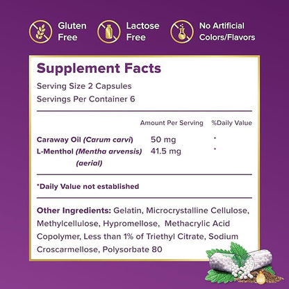 FDgard Gut Health Supplement, Indigestion, Nausea & Bloating, Upset Stomach, 12 Capsules