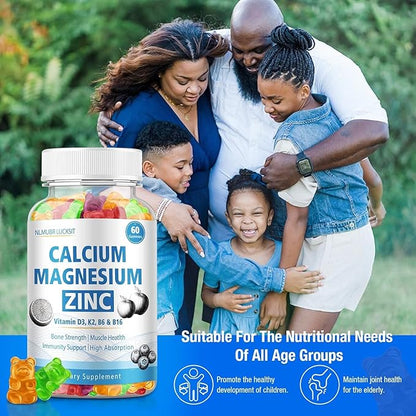 1200mg Calcium Gummies with Vitamin D3,K2,B6 Calcium Citrate Magnesium Zinc for Bonе & Immune Support, Calcium Supplements for Women&Men 120 Chews