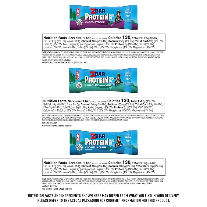 Zbar and Zbar Protein - Variety Pack - Made with Organic Oats - Non-GMO - Soft-Baked Energy Snack Bars and Crispy Protein Bars,16 Count (Pack of 2)